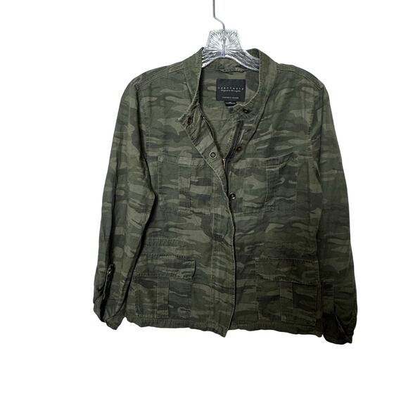Sanctuary Women’s XS Camo Utility Jacket Green Button Front Military Style - Picture 1 of 9